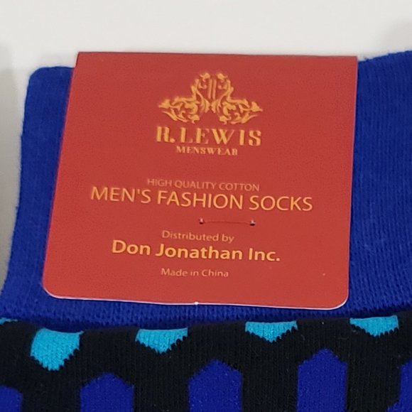 Robert Lewis Blue Neck Tie Hanky Socks Box 3 Set - Picture 6 of 8